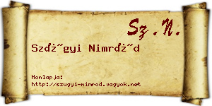 Szügyi Nimród névjegykártya